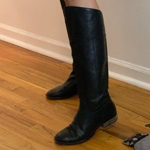Coach black leather riding boots